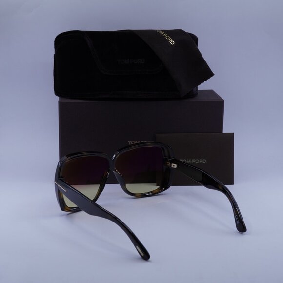 Tom Ford Marilyn FT1037 52Z Sunglasses Havana Square Frame, Violet Lenses - Picture 8 of 8